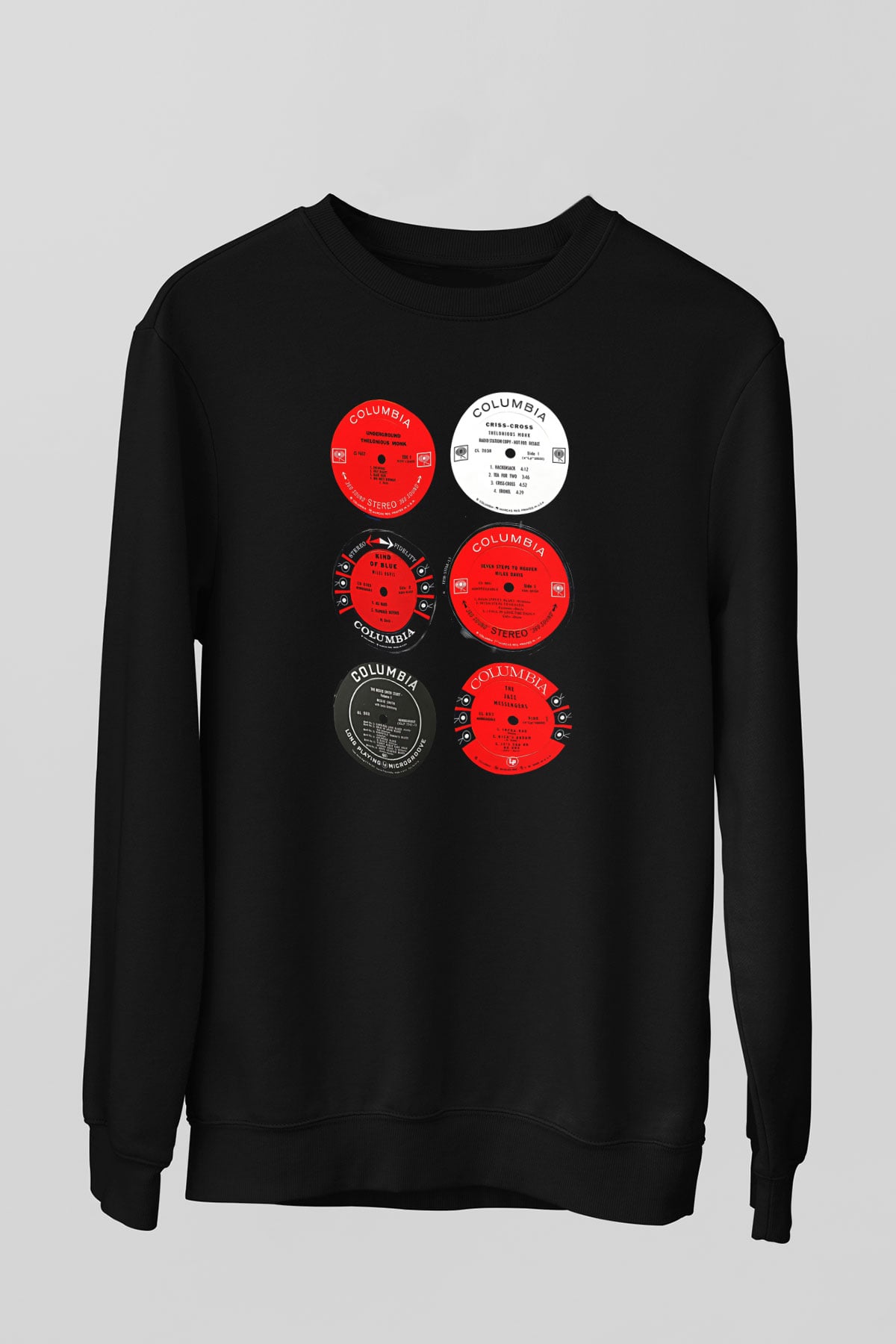 Miles Davis Baskılı Unisex Siyah Sweatshirt