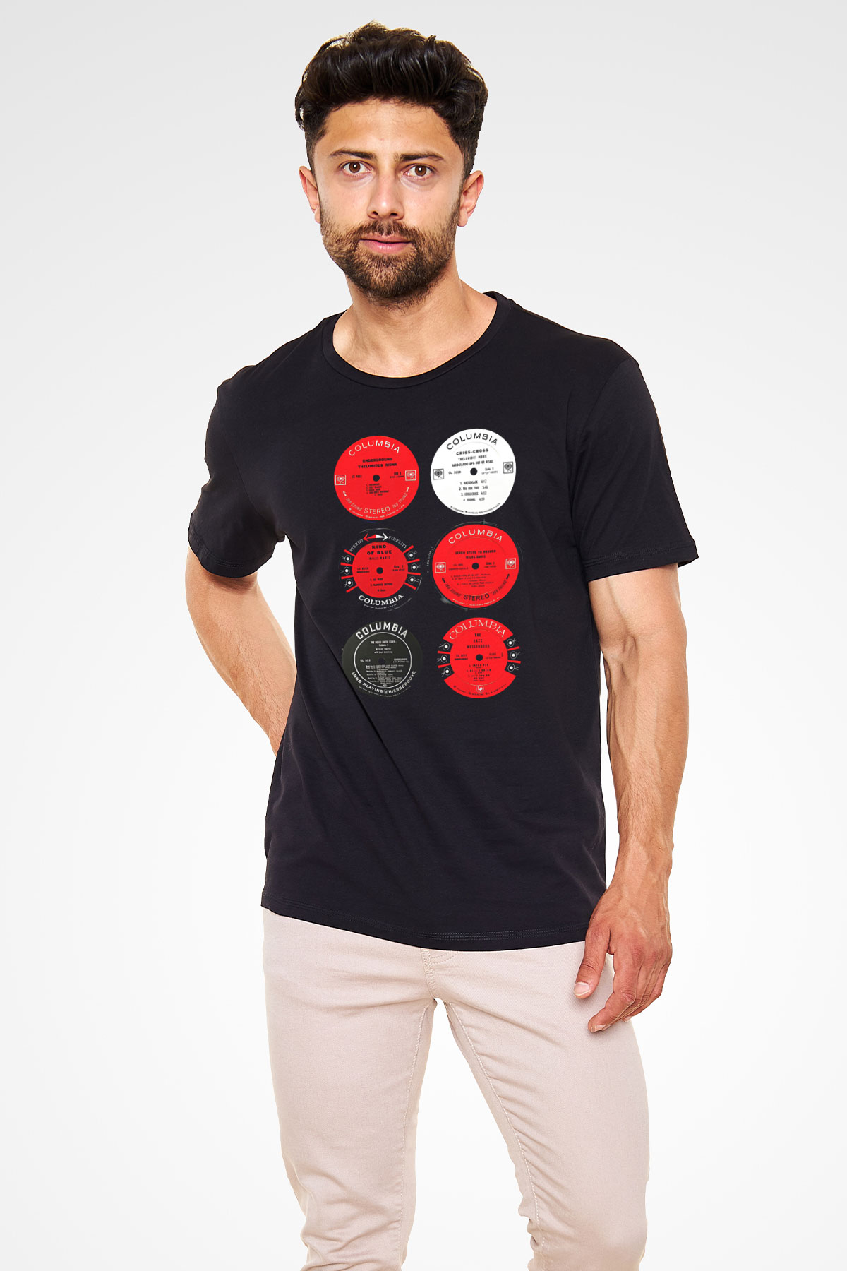 Miles Davis Baskılı Unisex Siyah Tişört - Tshirt