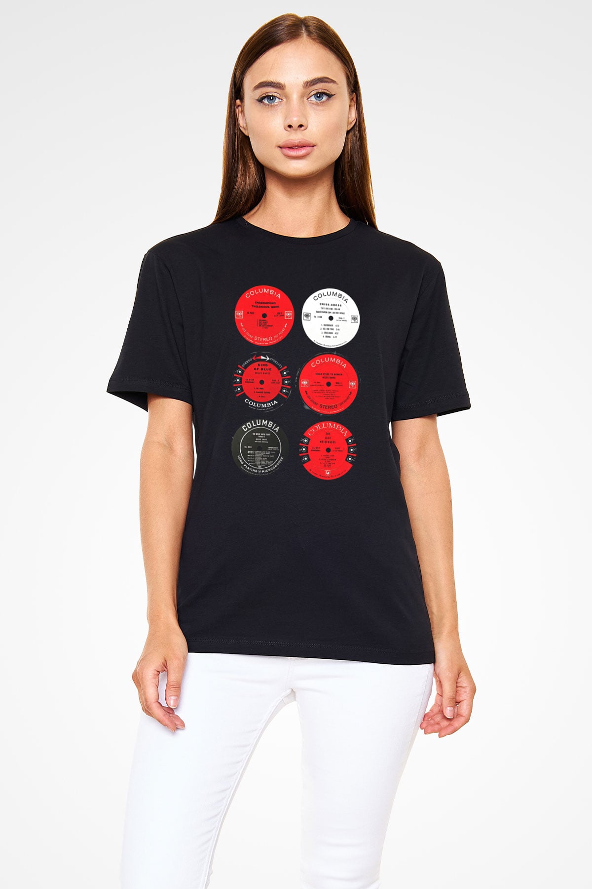 Miles Davis Baskılı Unisex Siyah Tişört - Tshirt