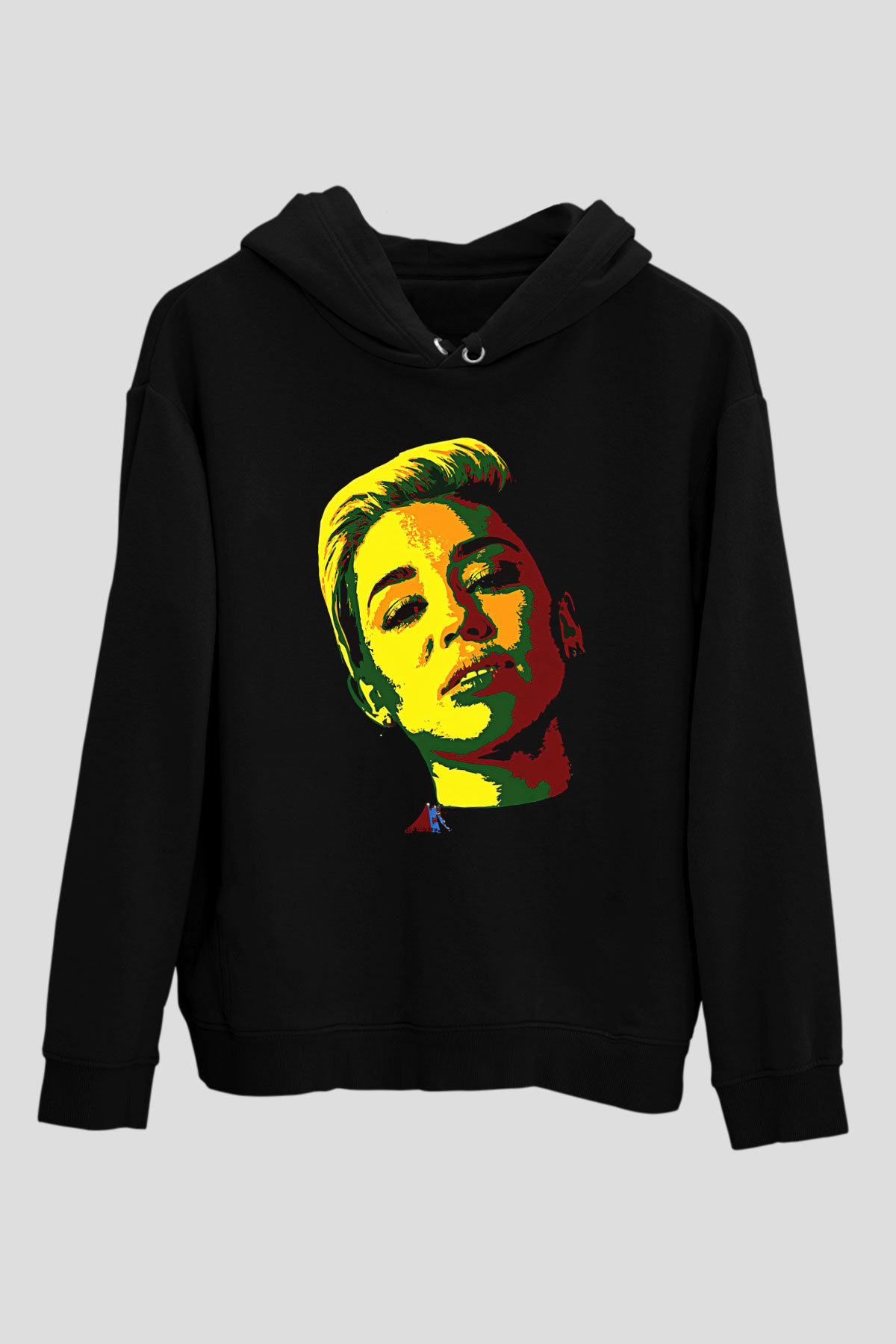 Miley Cyrus Baskılı Unisex Siyah Hoodie