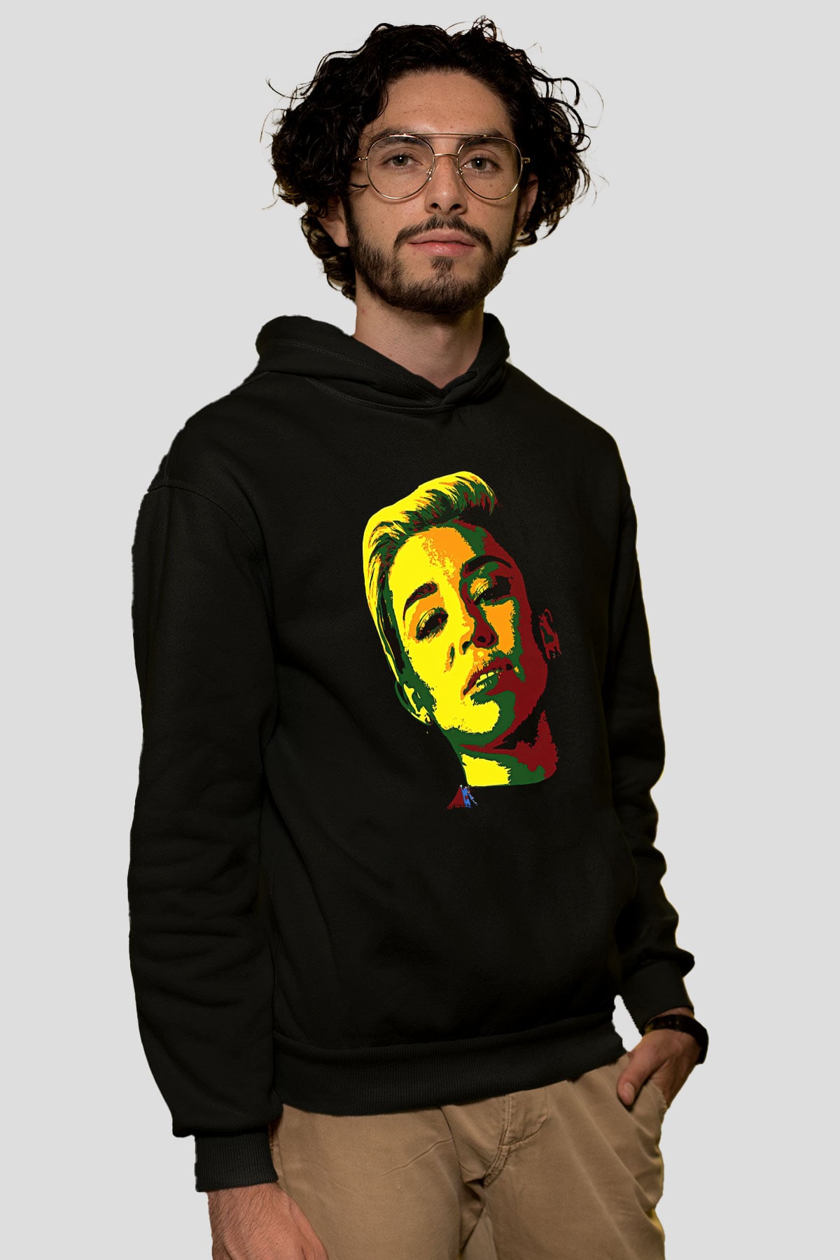 Miley Cyrus Baskılı Unisex Siyah Hoodie