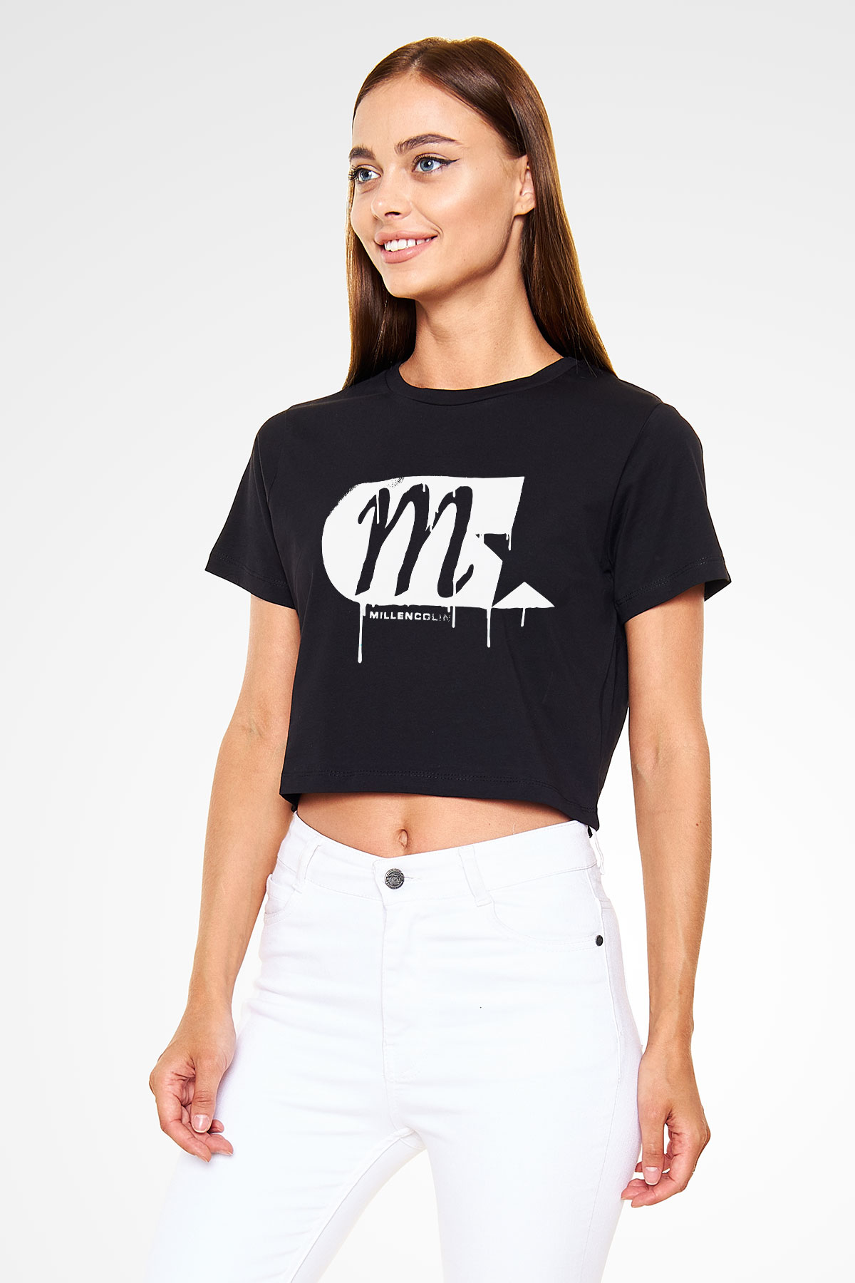 Millencolin Siyah Crop Top Tişört