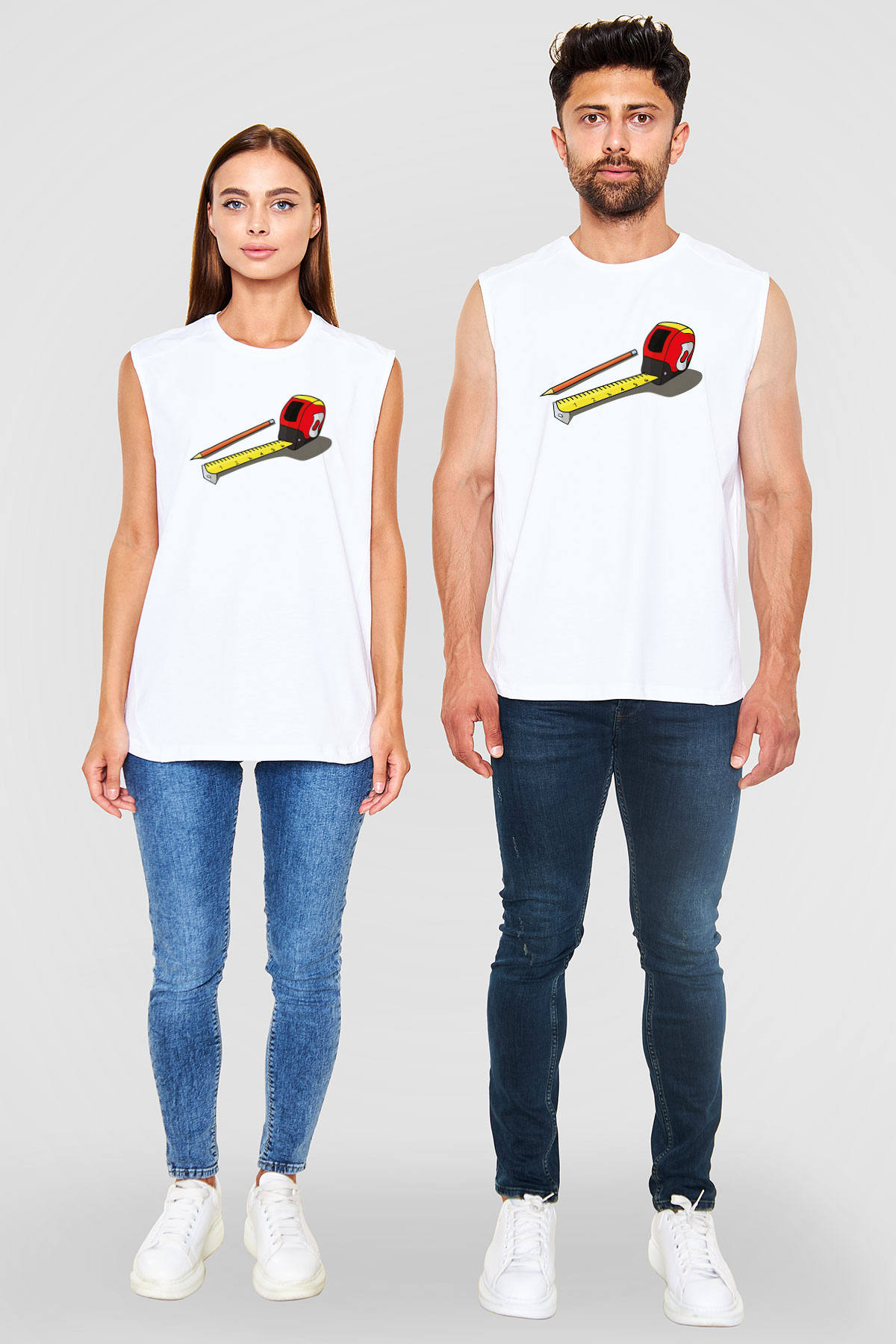 Mimar Beyaz Unisex Kolsuz Tişört