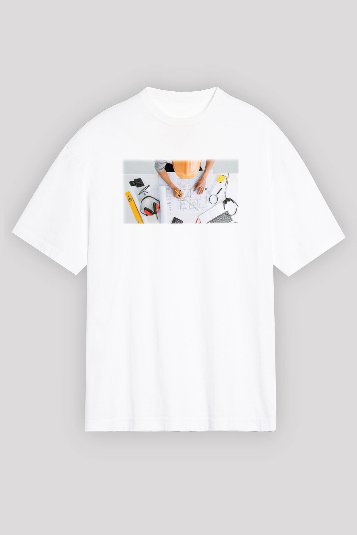 Mimar Beyaz Unisex Oversize Tişört T-Shirt