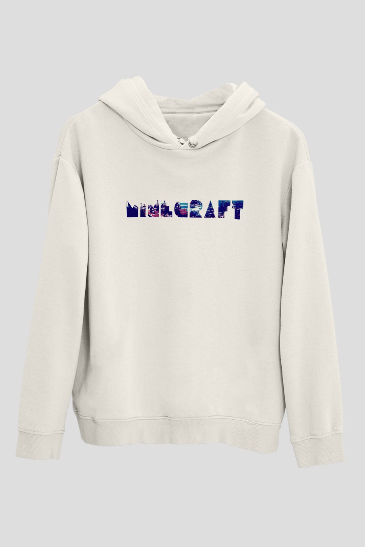 Minecraft Beyaz Unisex Hoodie