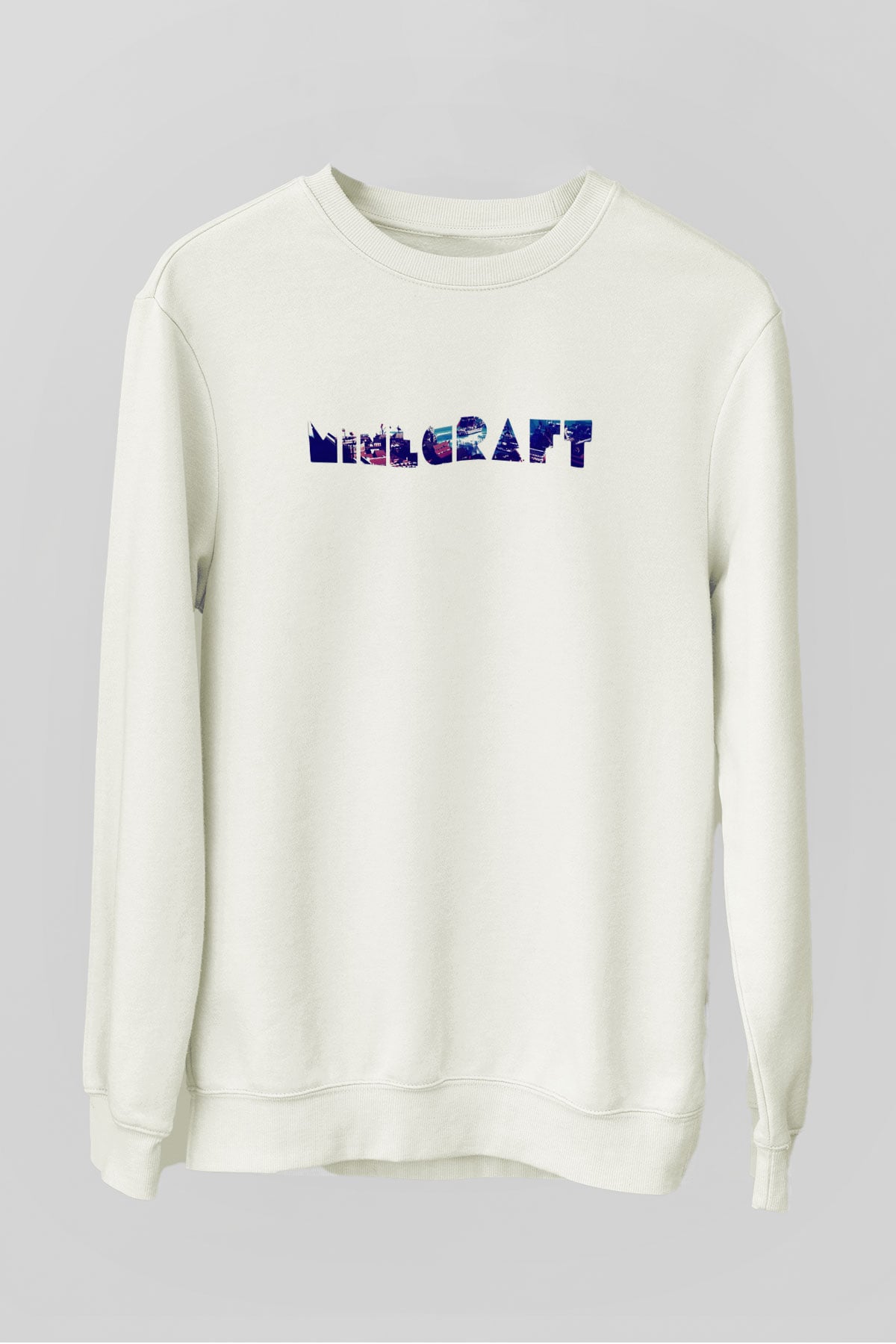 Minecraft Beyaz Unisex  Sweatshirt