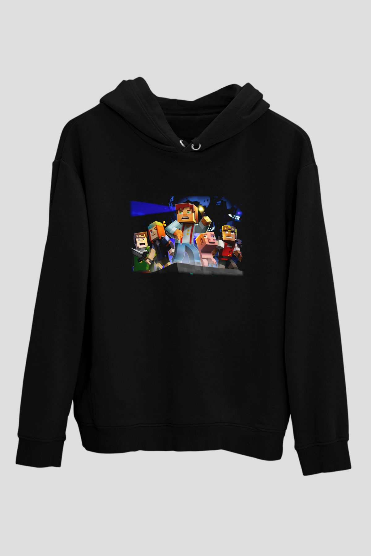 Minecraft Siyah Unisex Hoodie