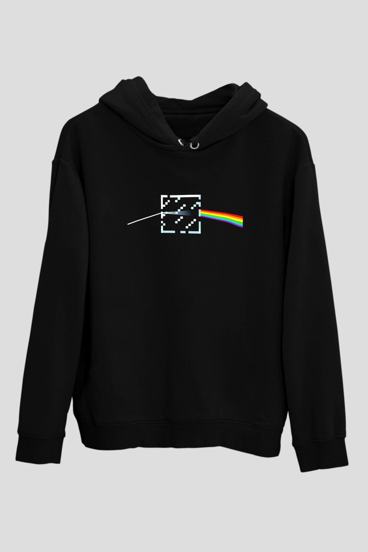 Minecraft Siyah Unisex Kapüşonlu Sweatshirt