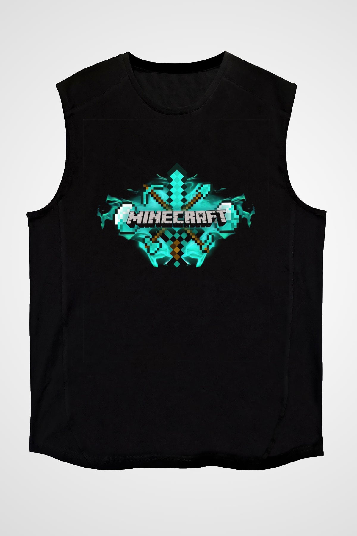 Minecraft Siyah Unisex Kolsuz Tişört