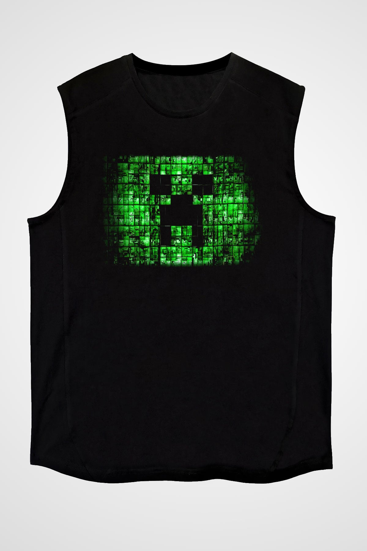 Minecraft Siyah Unisex Kolsuz Tişört