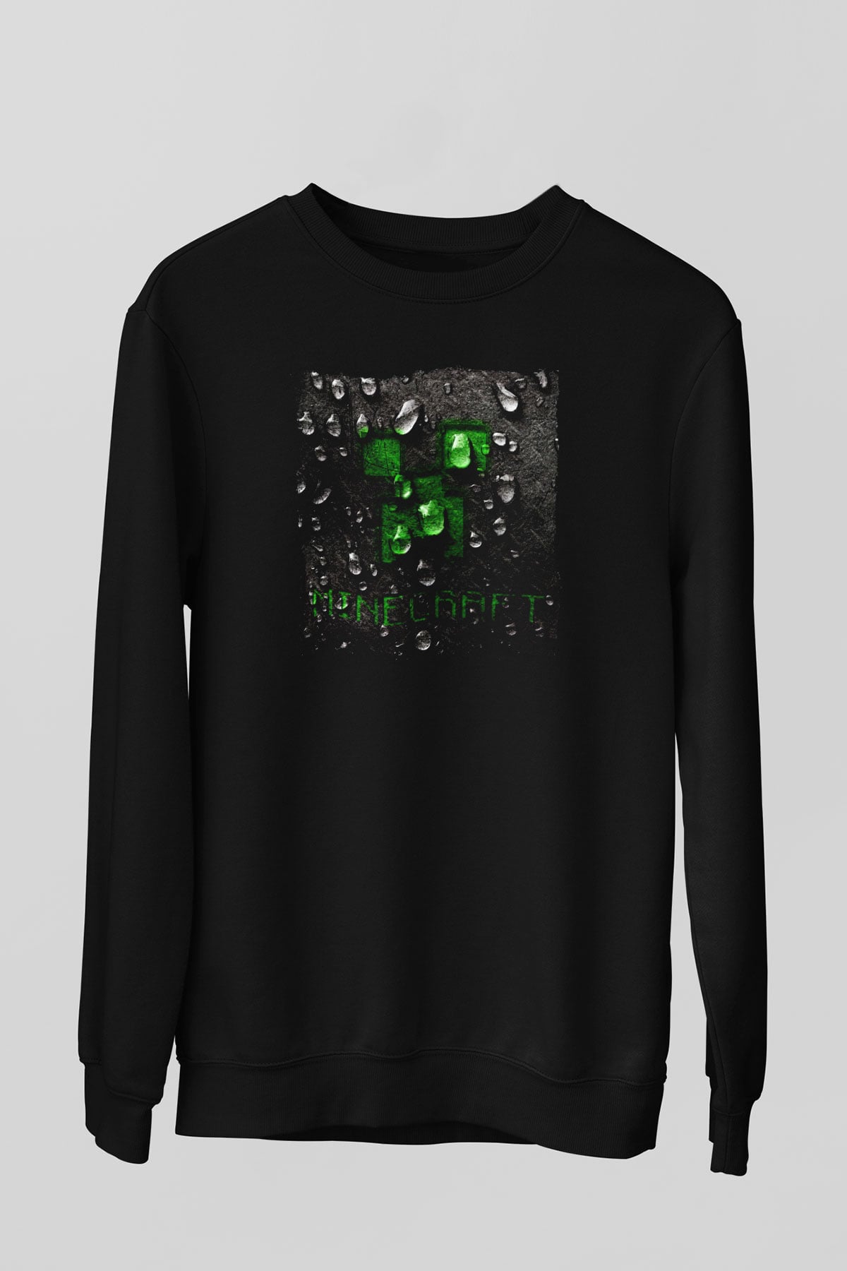 Minecraft Siyah Unisex  Sweatshirt