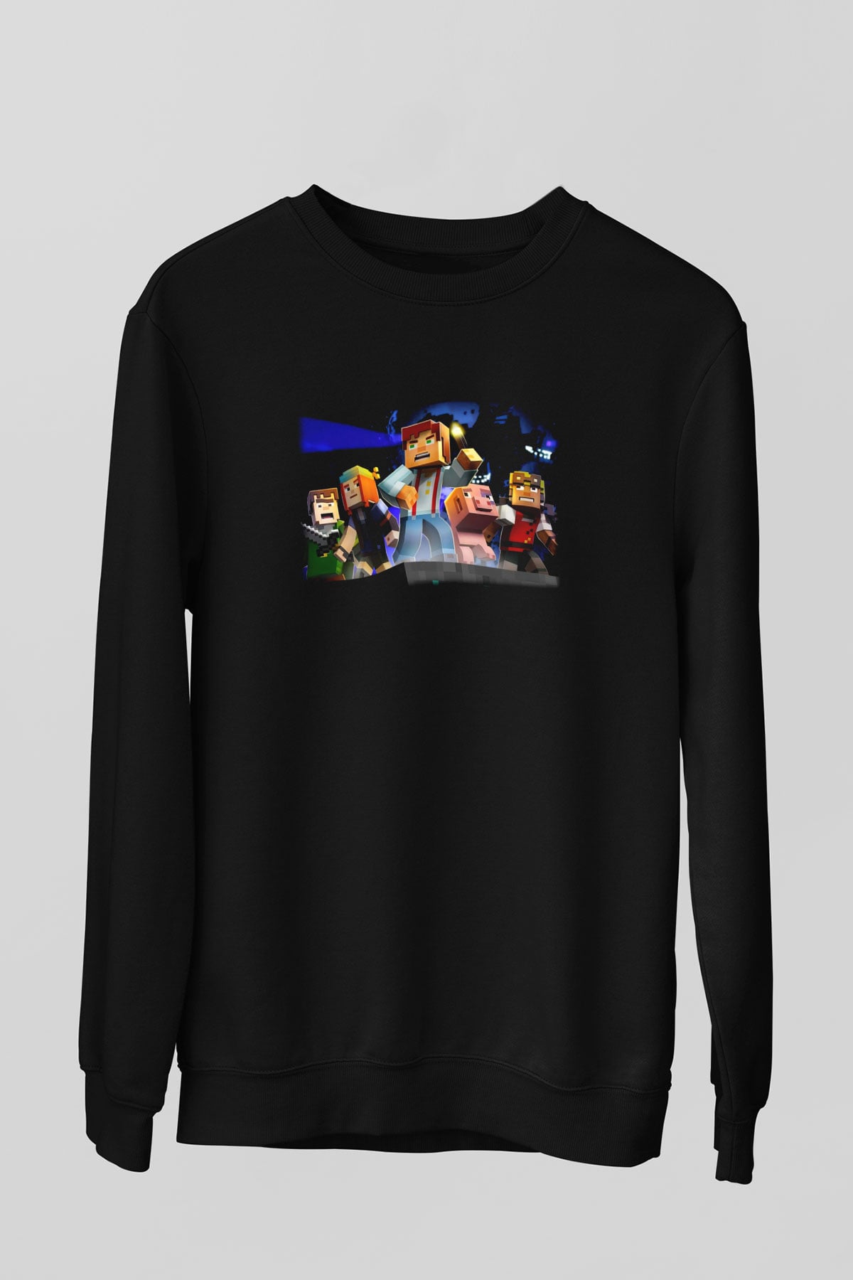 Minecraft Siyah Unisex Sweatshirt