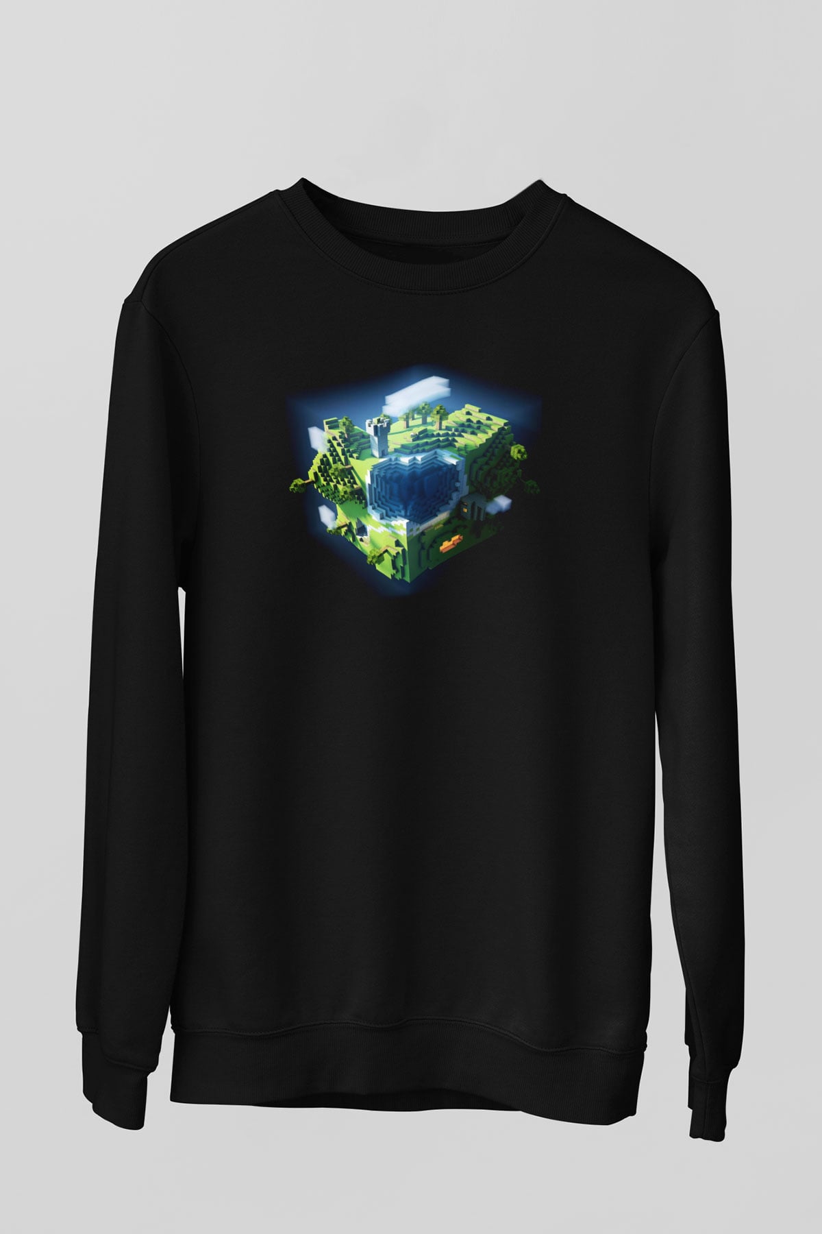 Minecraft Siyah Unisex Sweatshirt