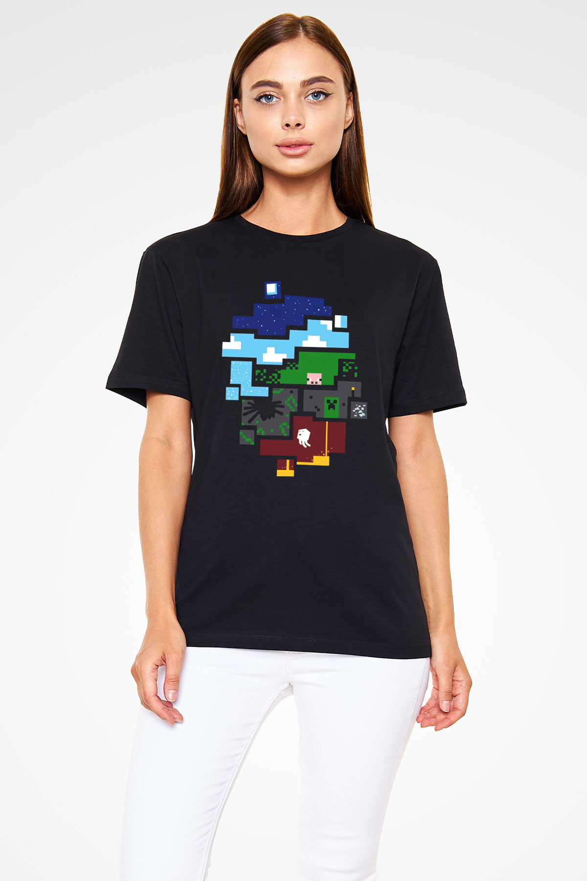 Minecraft Siyah Unisex Tişört T-Shirt