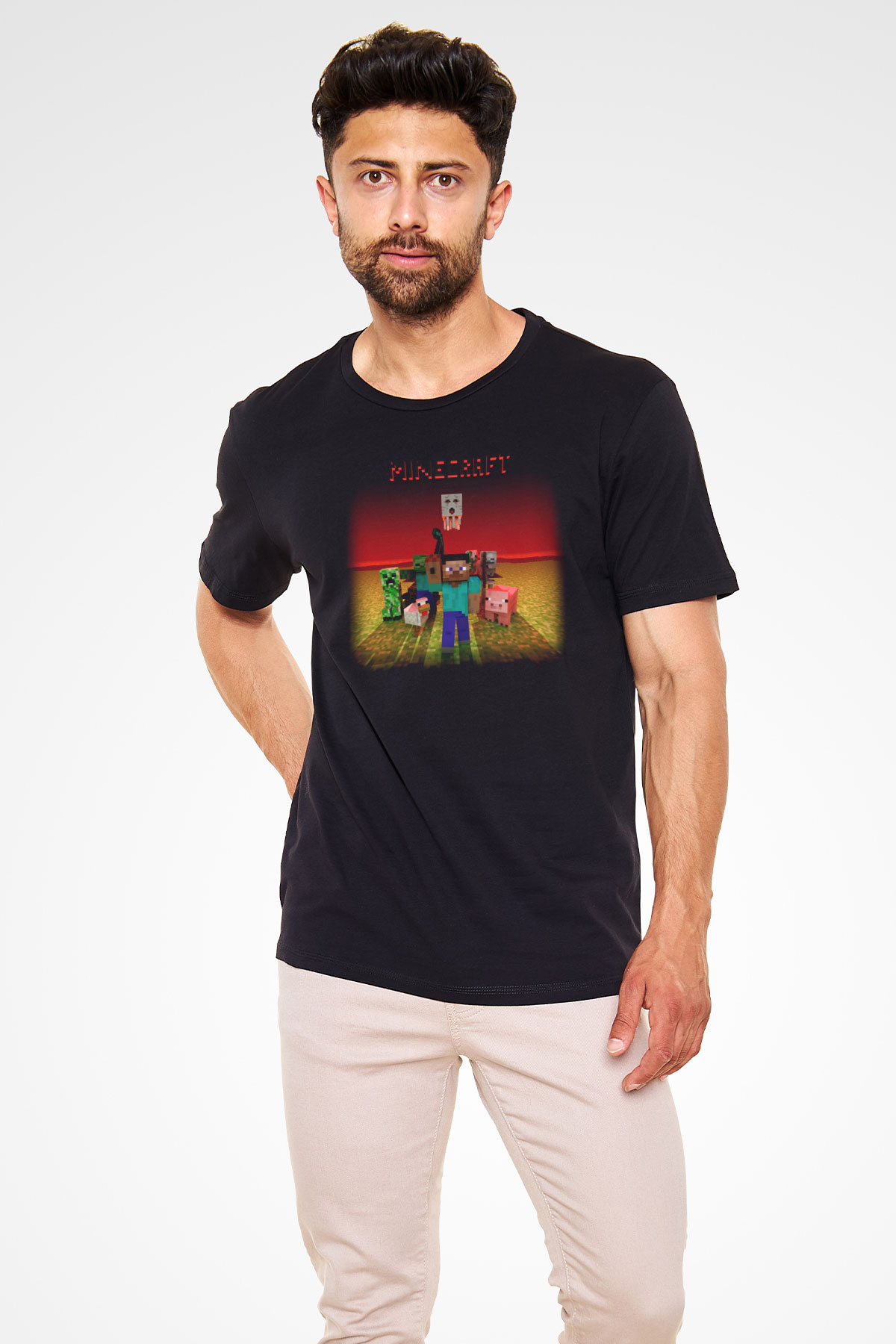 Minecraft Siyah Unisex Tişört T-Shirt