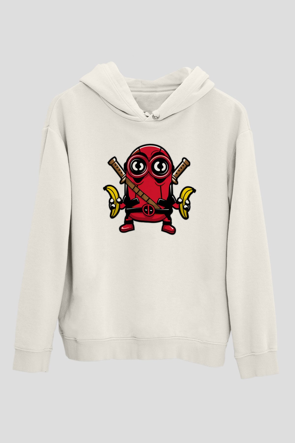 Minionpool Baskılı Beyaz Unisex Hoodie