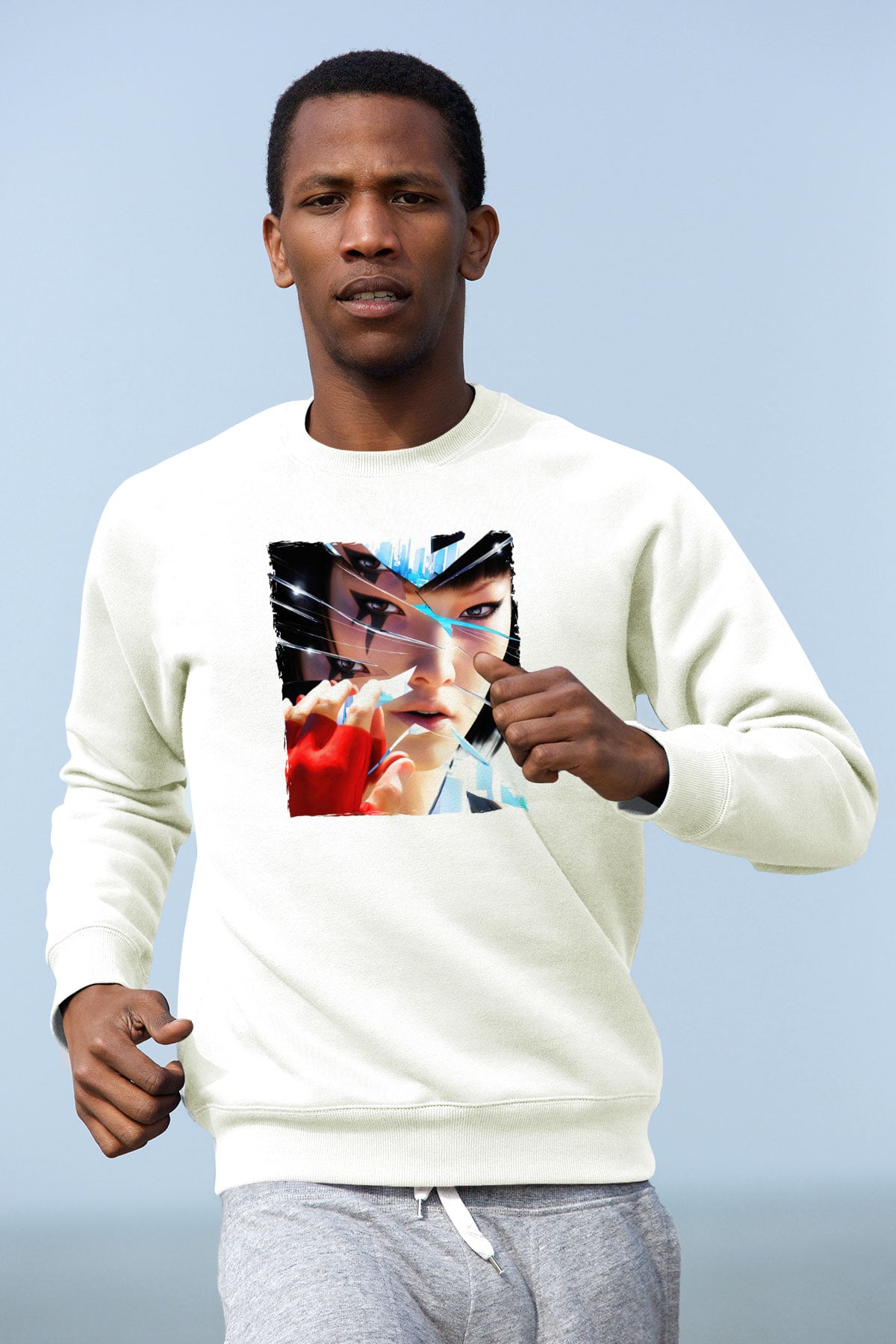 Mirror's Edge Beyaz Unisex Sweatshirt