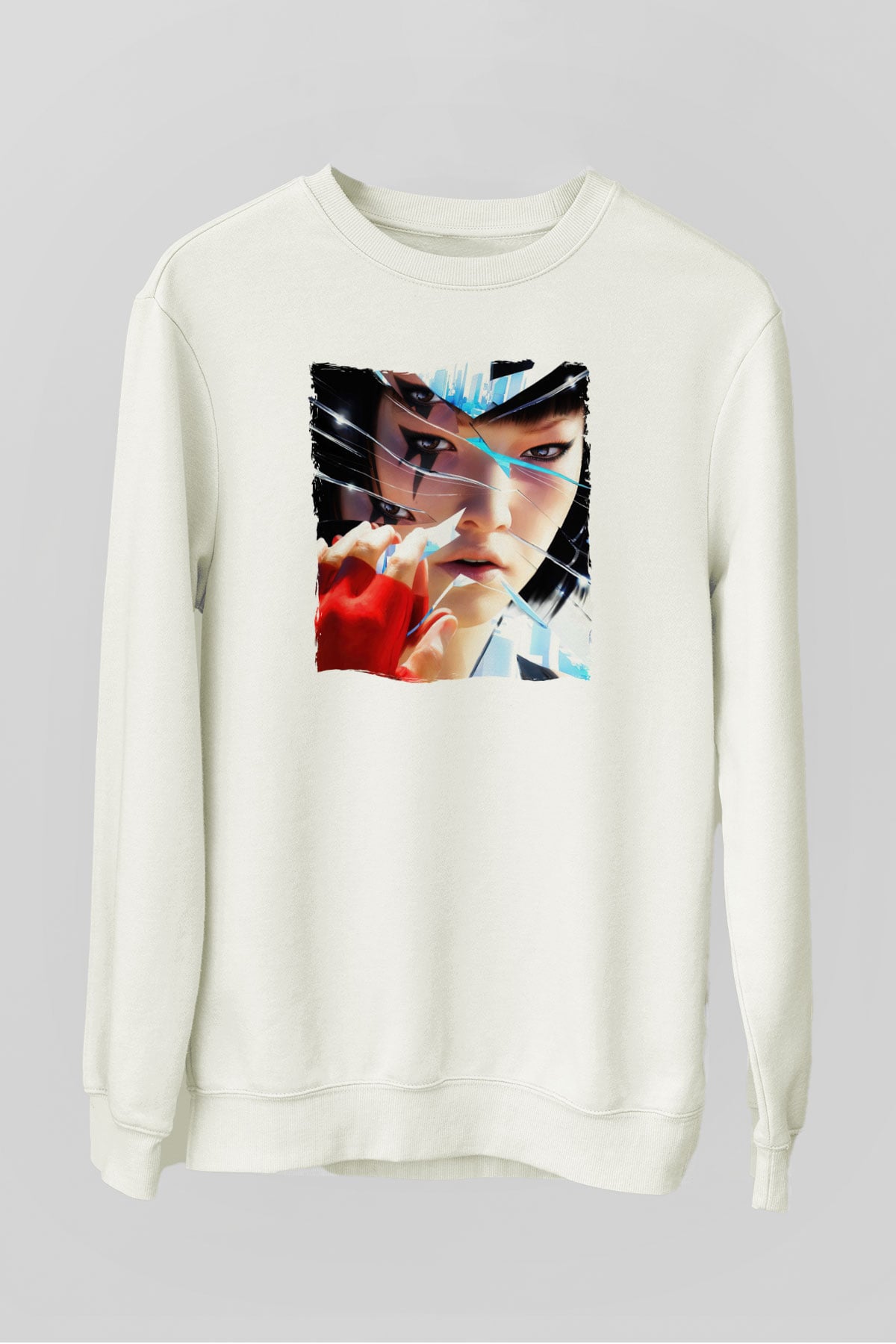 Mirror's Edge Beyaz Unisex Sweatshirt