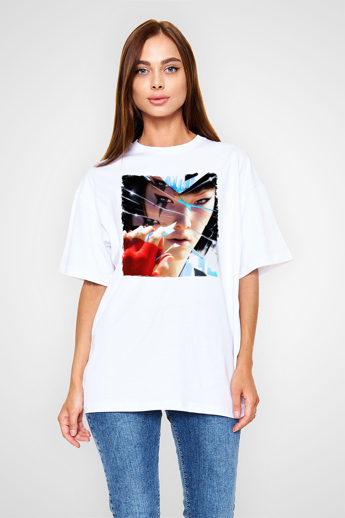 Mirror's Edge Beyaz Unisex Tişört T-Shirt