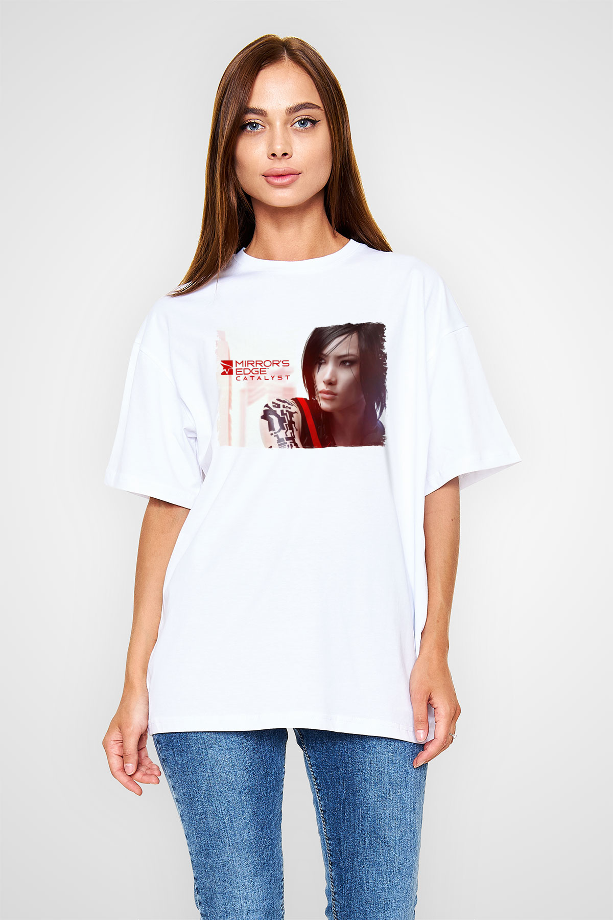 Mirror's Edge Beyaz Unisex Tişört T-Shirt