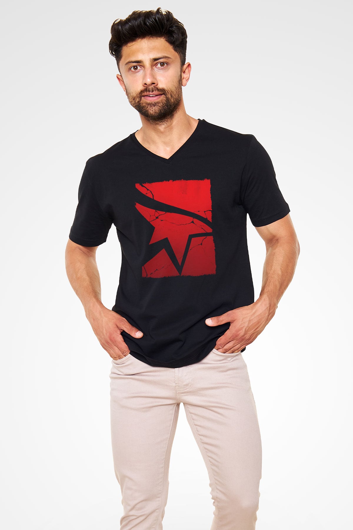 Mirror's Edge Siyah Unisex V Yaka Tişört