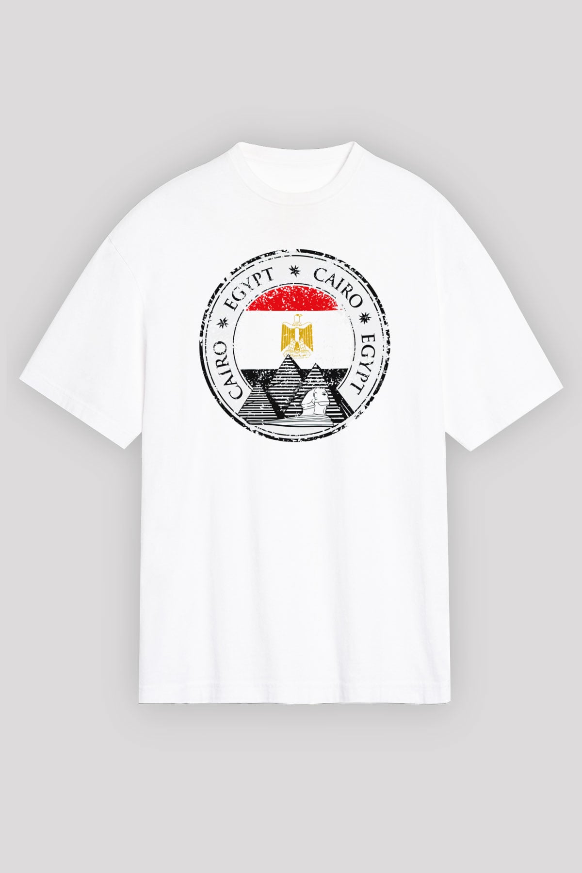 Mısır Beyaz Unisex Oversize Tişört T-Shirt