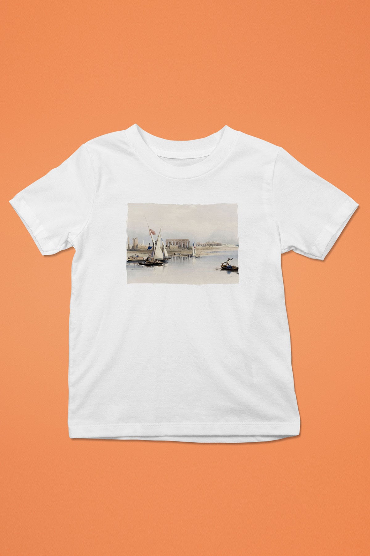 Mısır Harabeleri Beyaz Unisex Çocuk Tişört