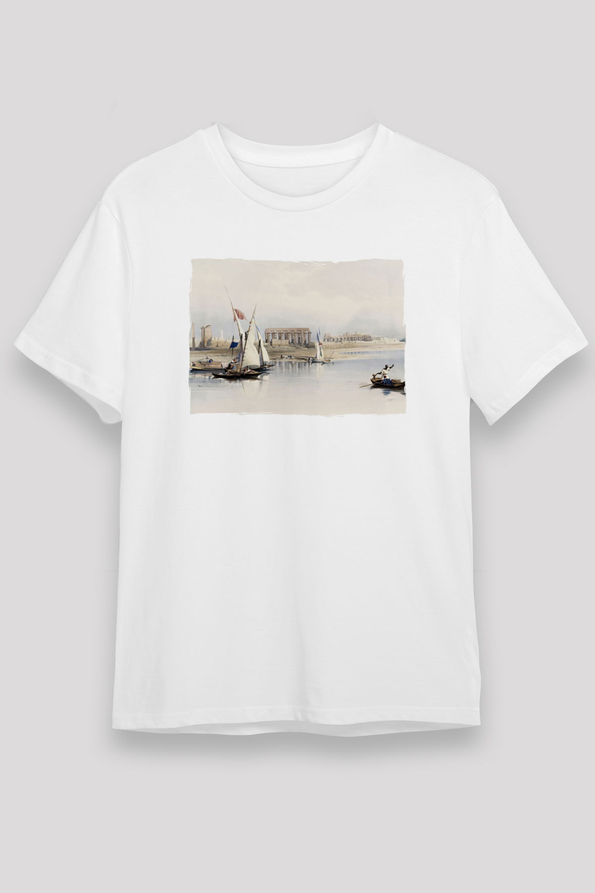 Mısır Harabeleri Beyaz Unisex Tişört T-Shirt - TişörtFabrikası