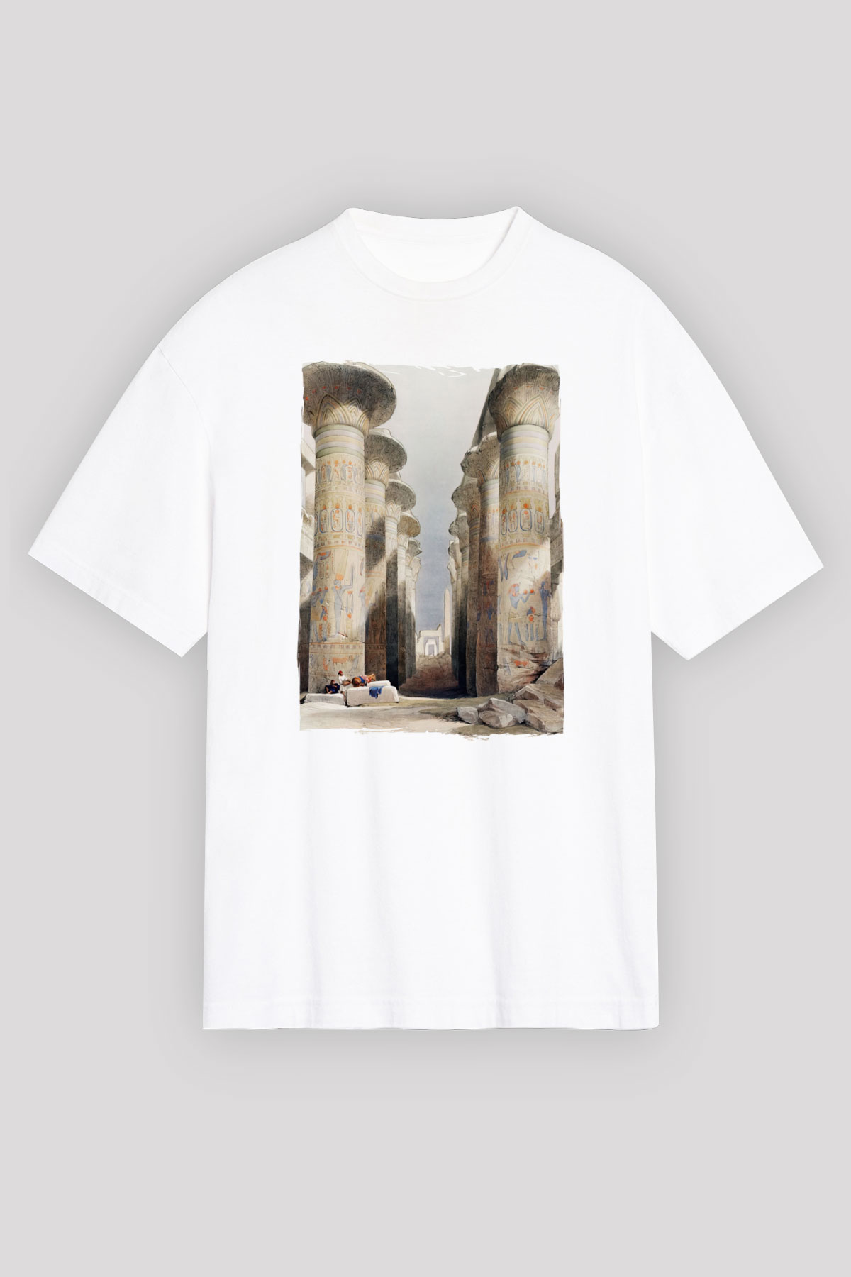 Mısır Harabeleri Beyaz Unisex Tişört T-Shirt - TişörtFabrikası