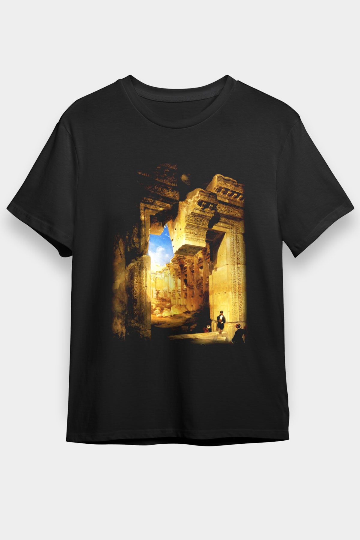 Mısır Harabeleri Siyah Unisex Tişört T-Shirt - TişörtFabrikası