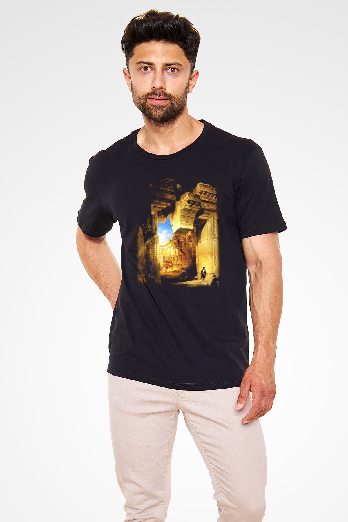 Mısır Harabeleri Siyah Unisex Tişört T-Shirt - TişörtFabrikası