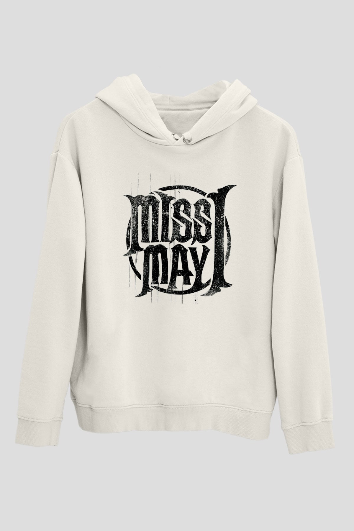 Miss May I Beyaz Unisex Kapşonlu Sweatshirt