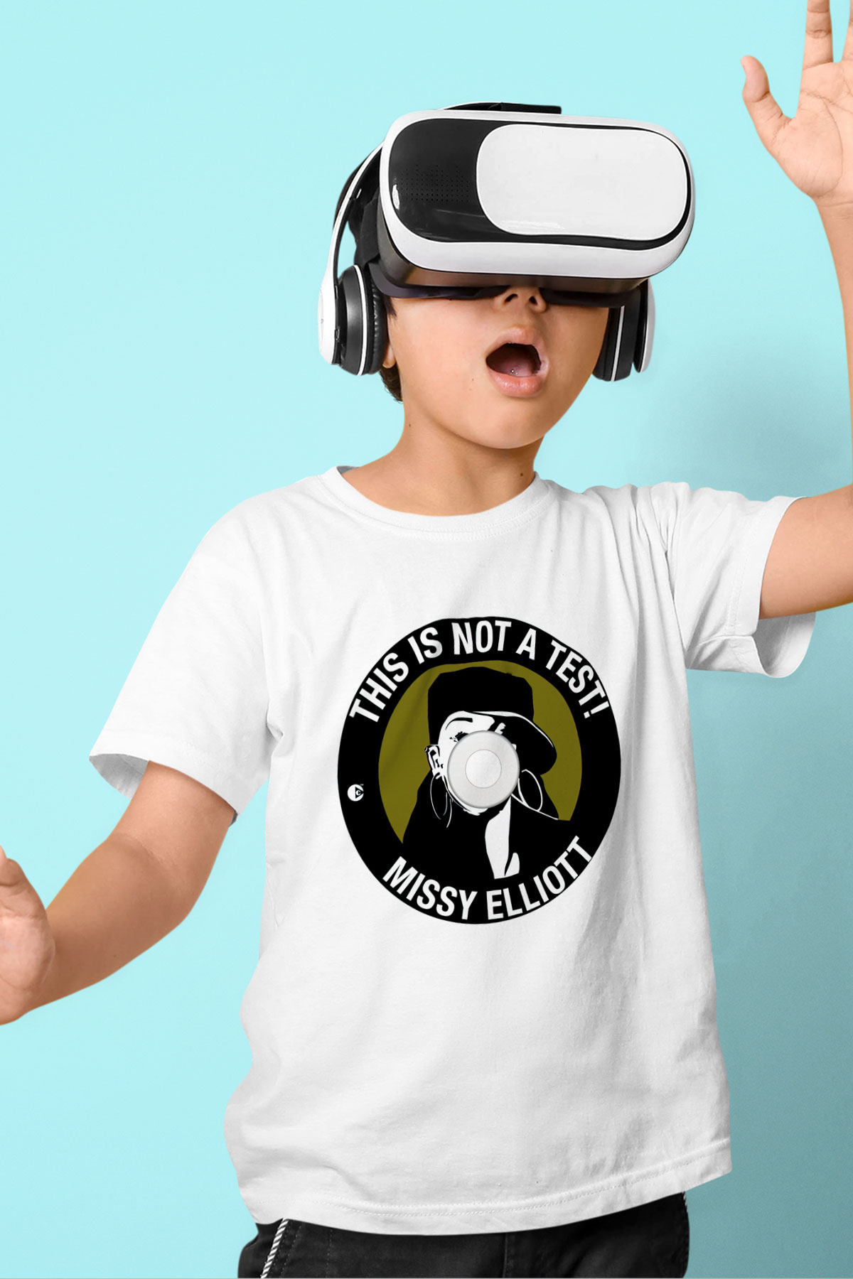 Missy Elliott Baskılı Beyaz Unisex Çocuk Tişört