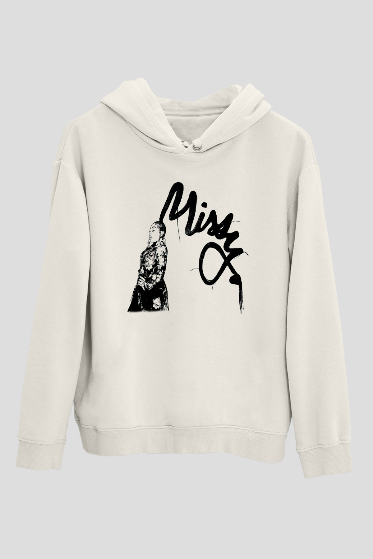 Missy Elliott Beyaz Unisex Kapüşonlu Sweatshirt