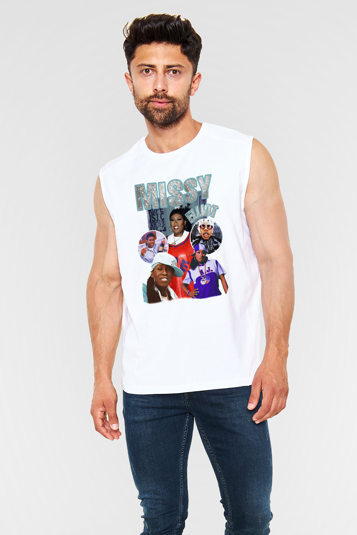 Missy Elliott Beyaz Unisex Kolsuz Tişört