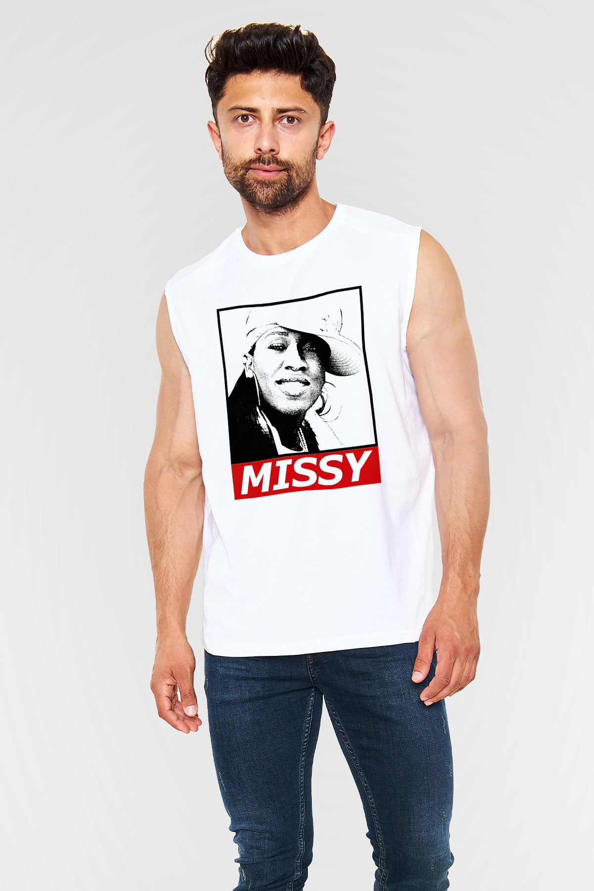 Missy Elliott Beyaz Unisex Kolsuz Tişört