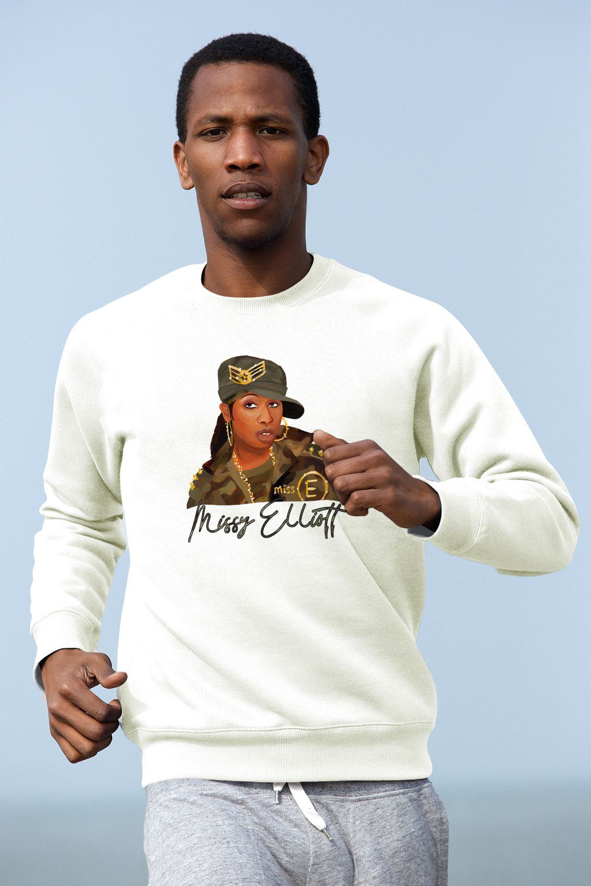 Missy Elliott Beyaz Unisex Sweatshirt