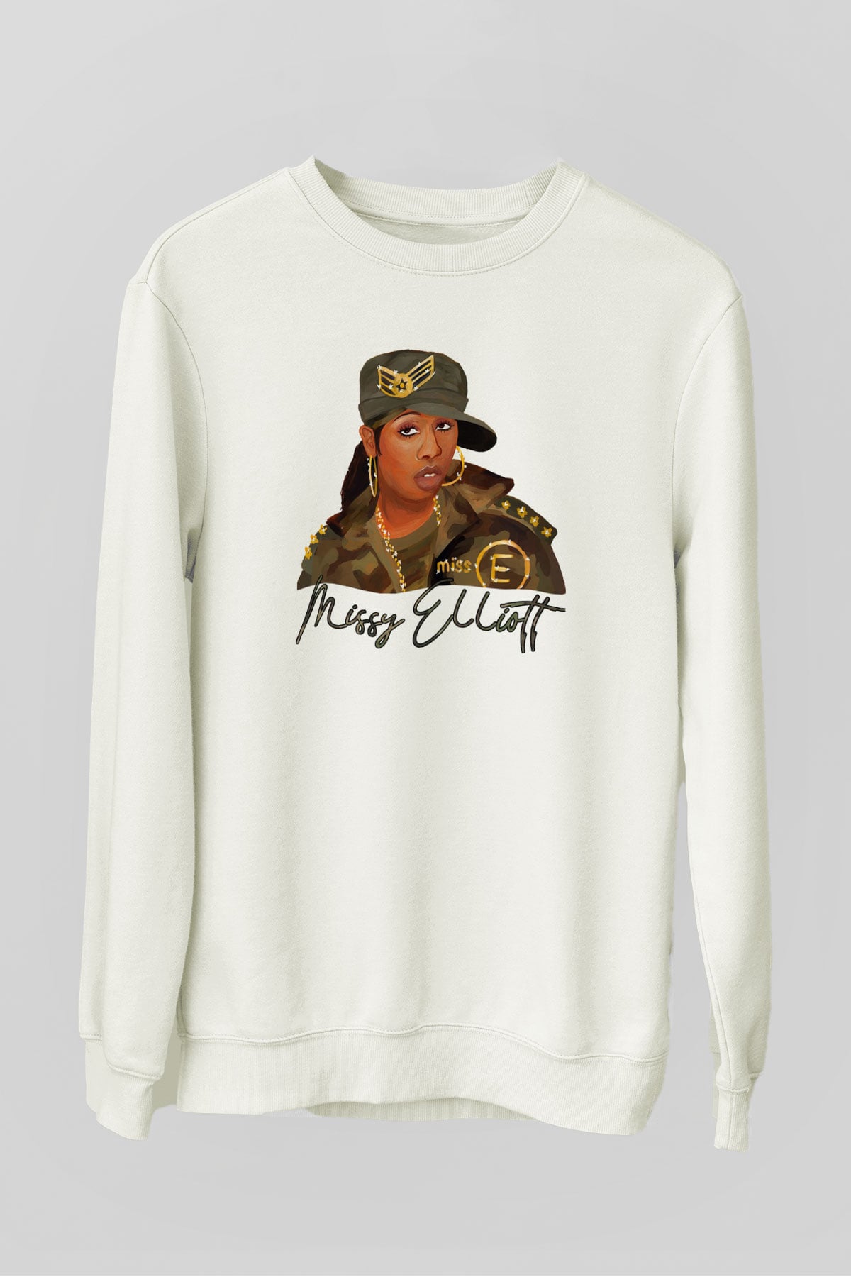 Missy Elliott Beyaz Unisex Sweatshirt