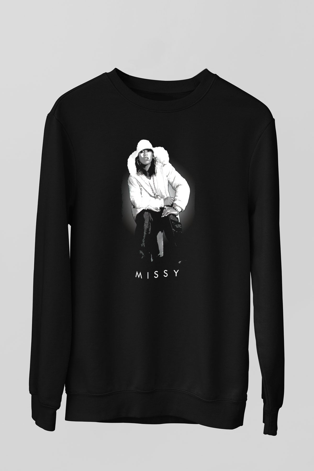 Missy Elliott Siyah Unisex Sweatshirt