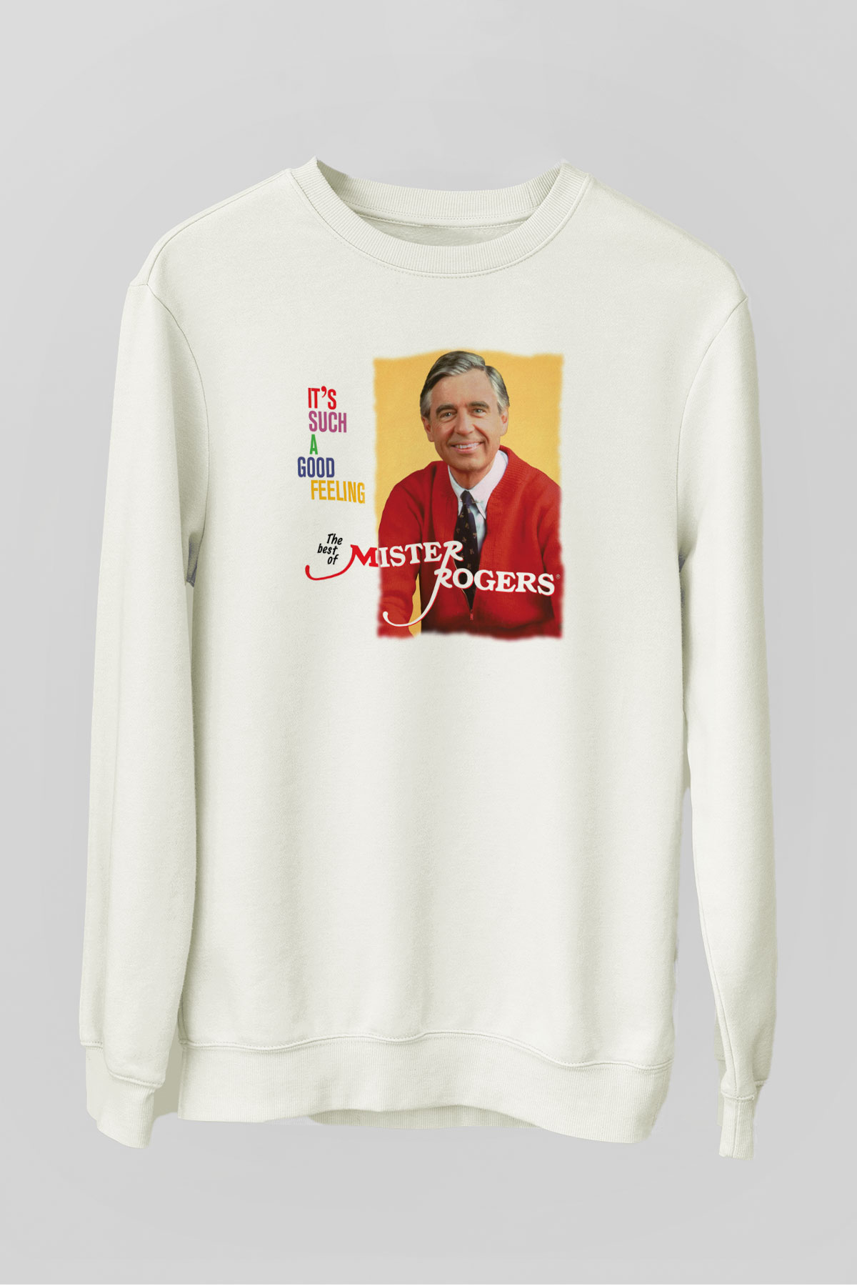 Mister Rogers Neighborhood Beyaz Unisex Sweatshirt