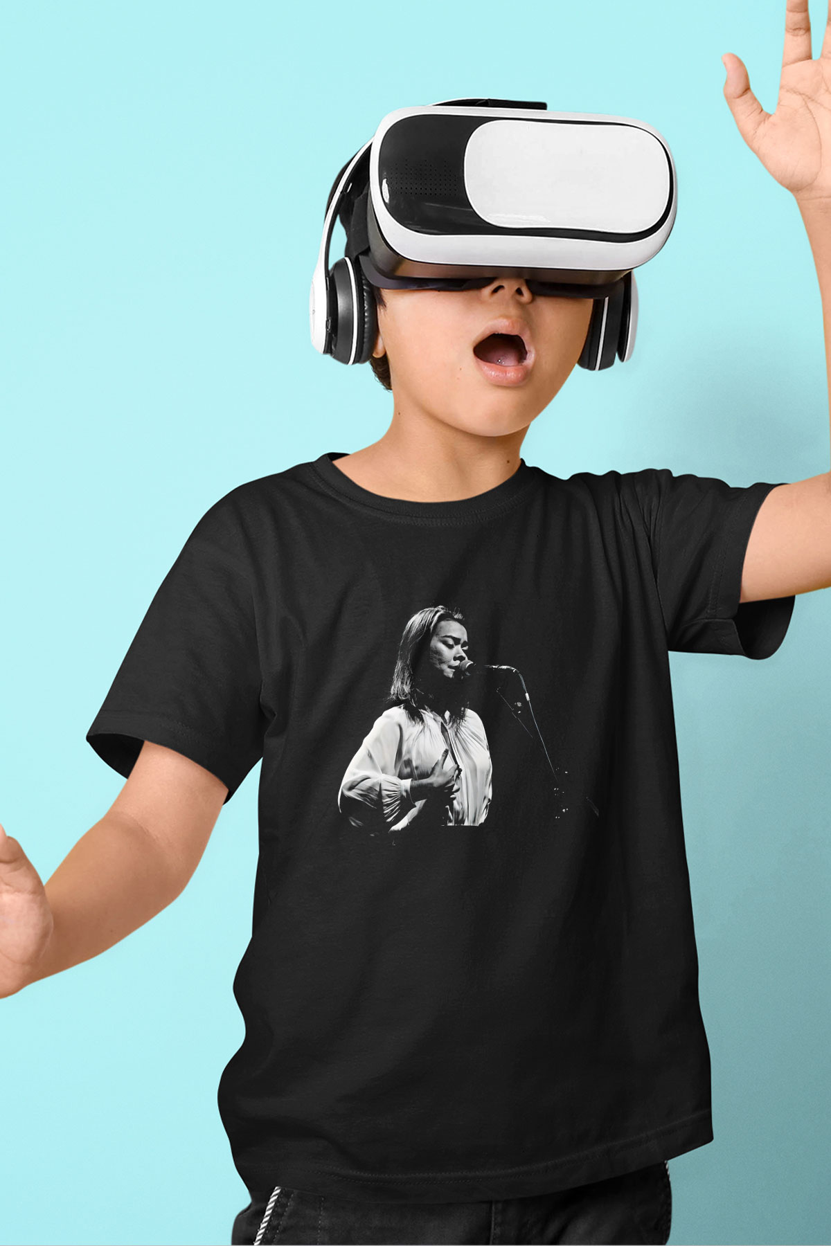 Mitski Baskılı Baskılı Unisex Siyah Çocuk Tişört - Tshirt