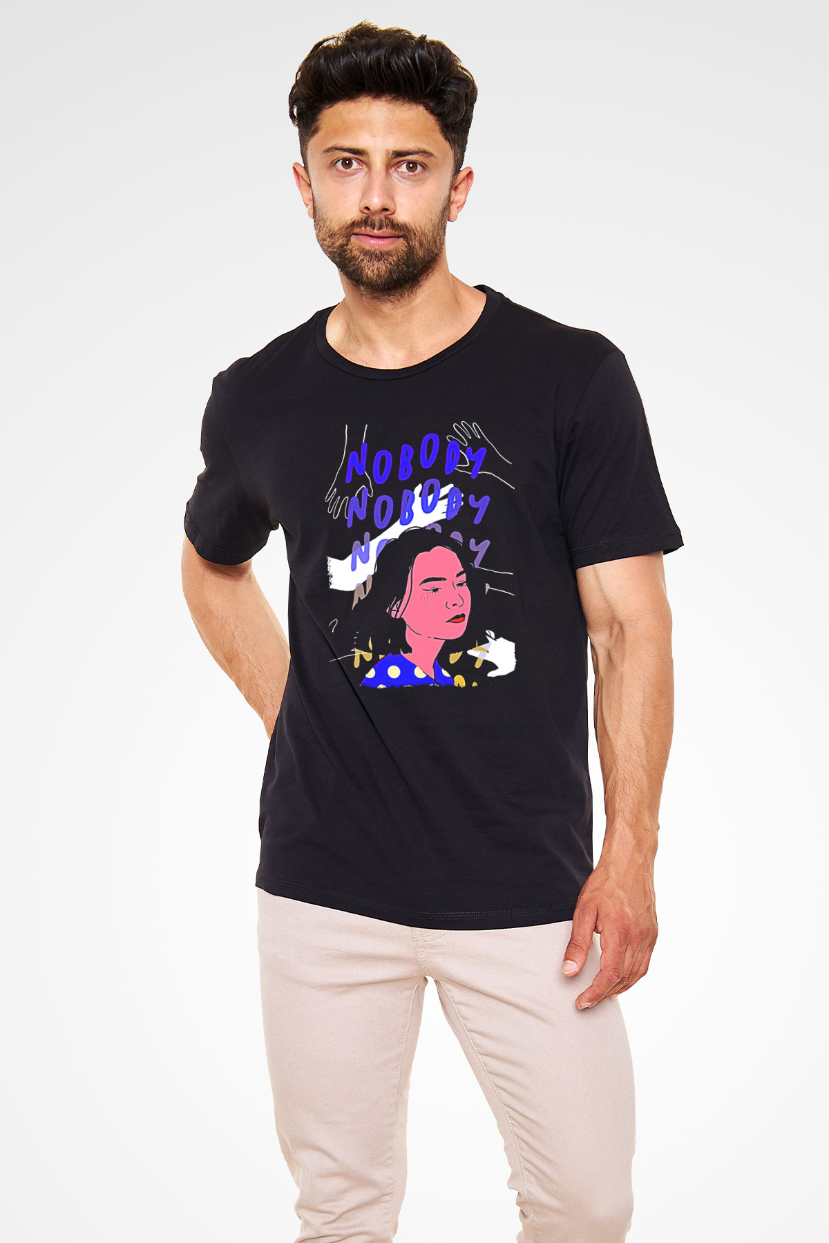 Mitski Baskılı Baskılı Unisex Siyah Tişört - Tshirt