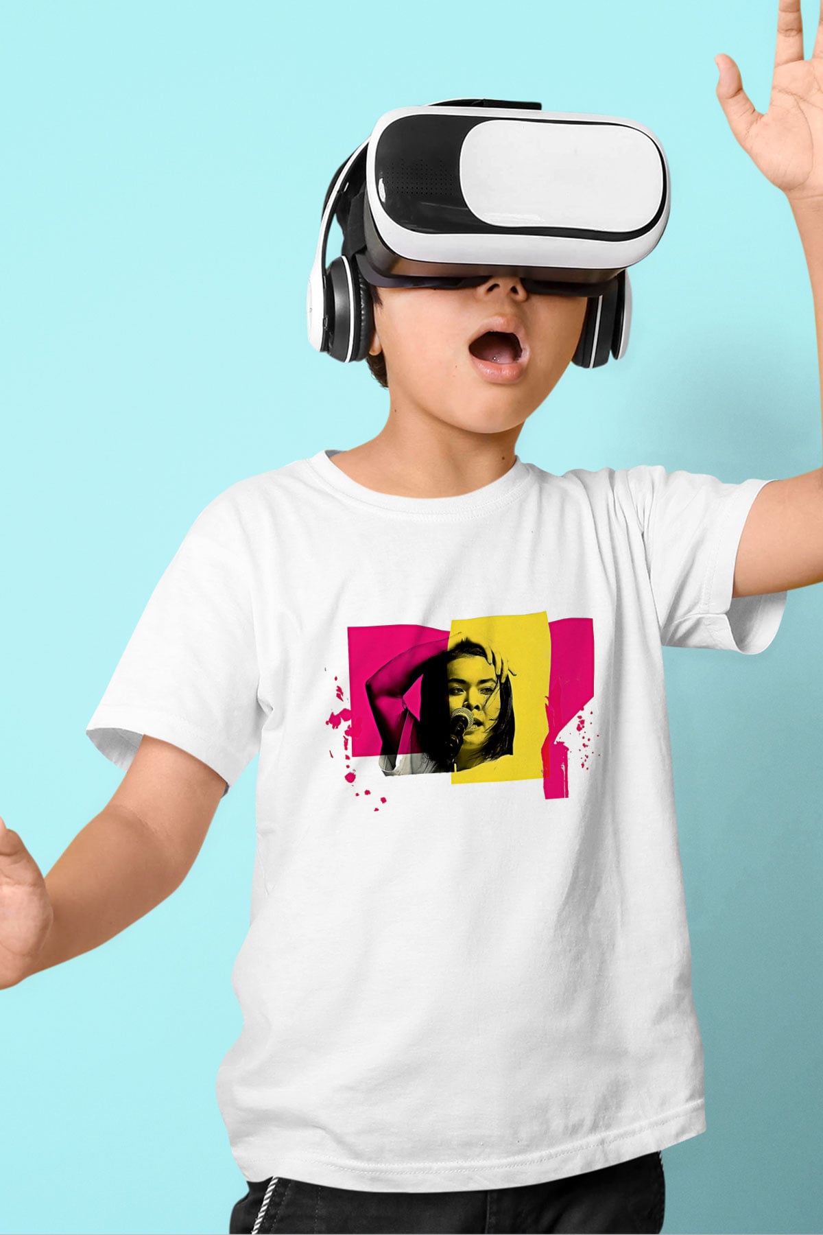 Mitski Baskılı Beyaz Unisex Beyaz Çocuk Tişört - Tshirt