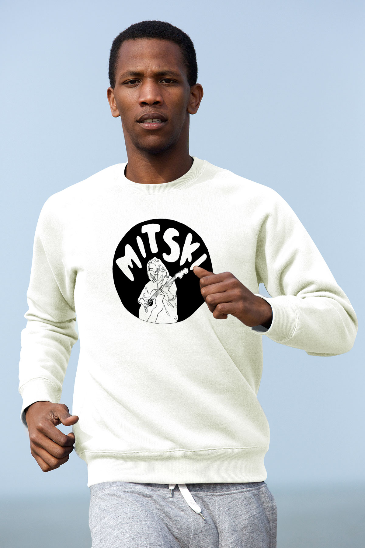 Mitski Baskılı Beyaz Unisex Sweatshirt
