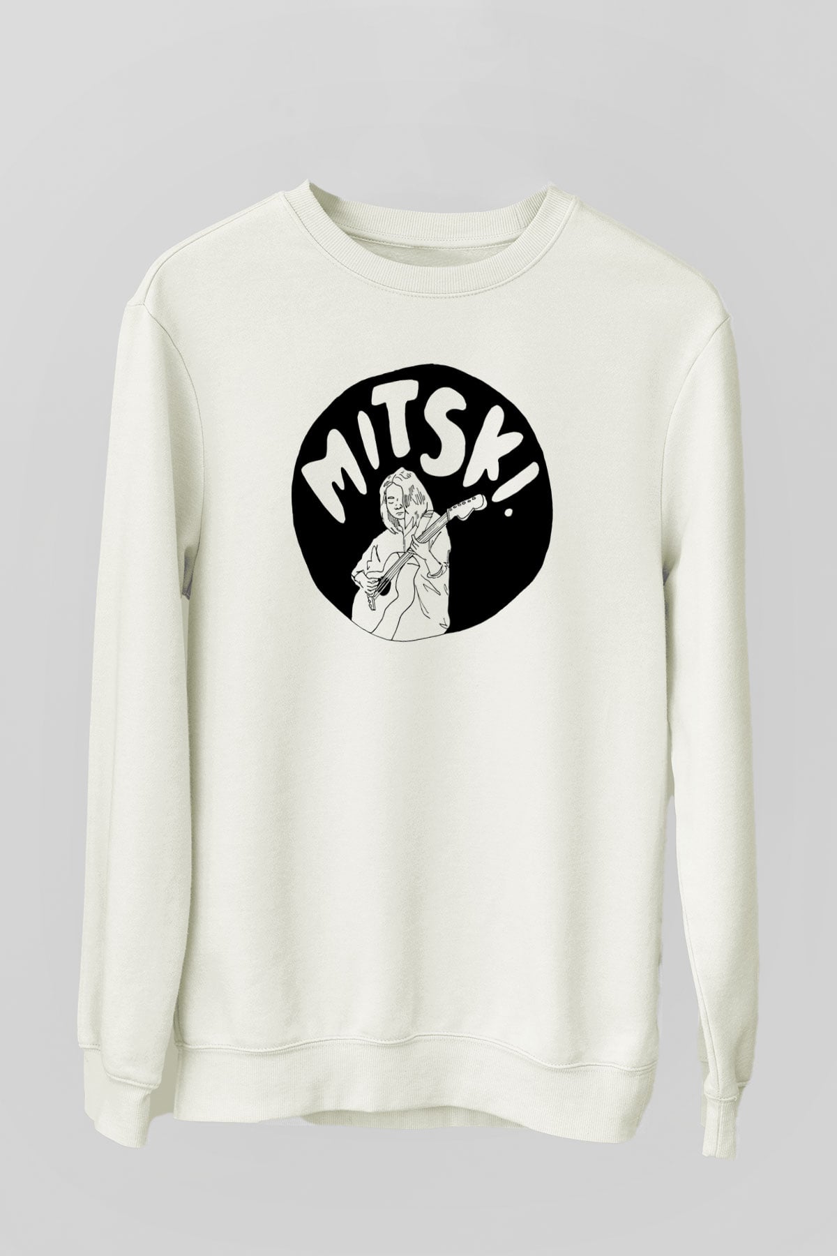 Mitski Baskılı Beyaz Unisex Sweatshirt