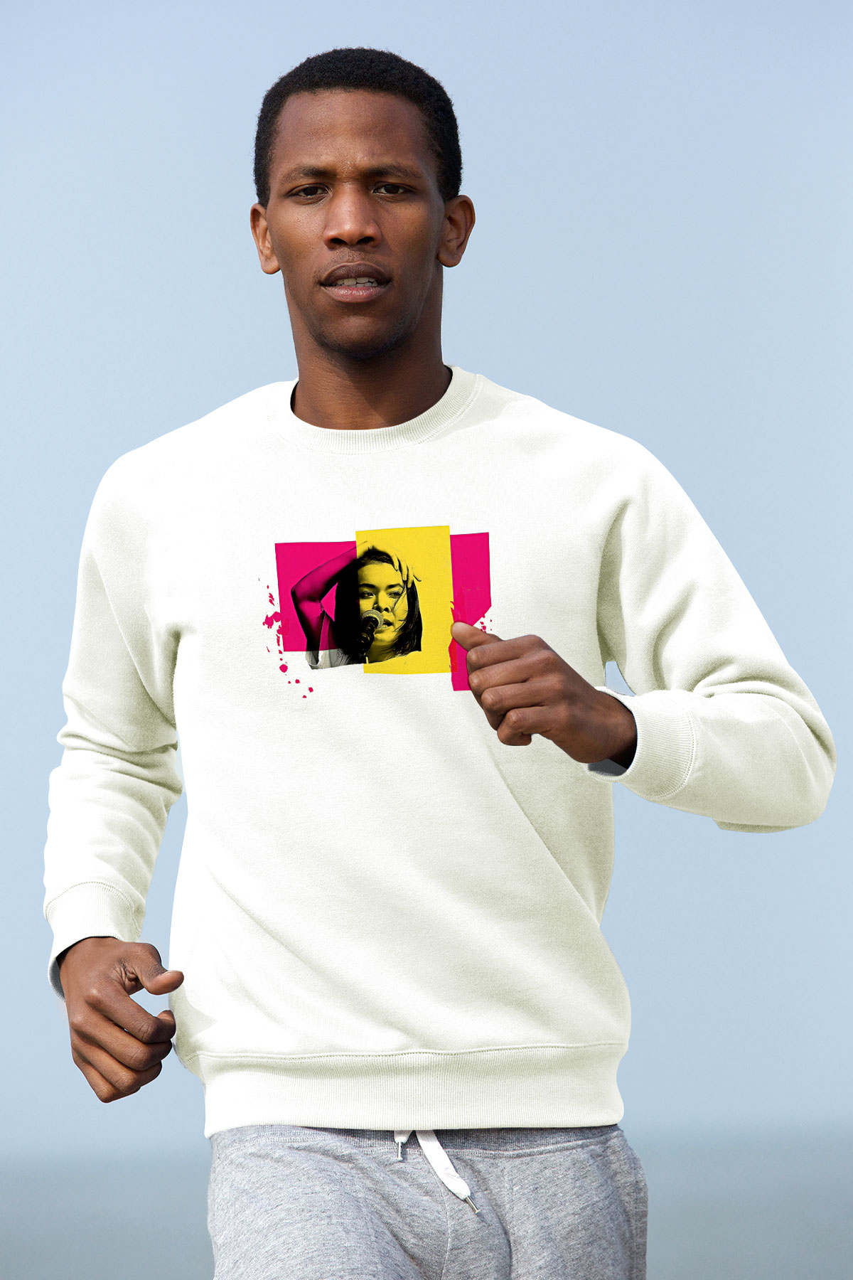 Mitski Baskılı Beyaz Unisex Sweatshirt