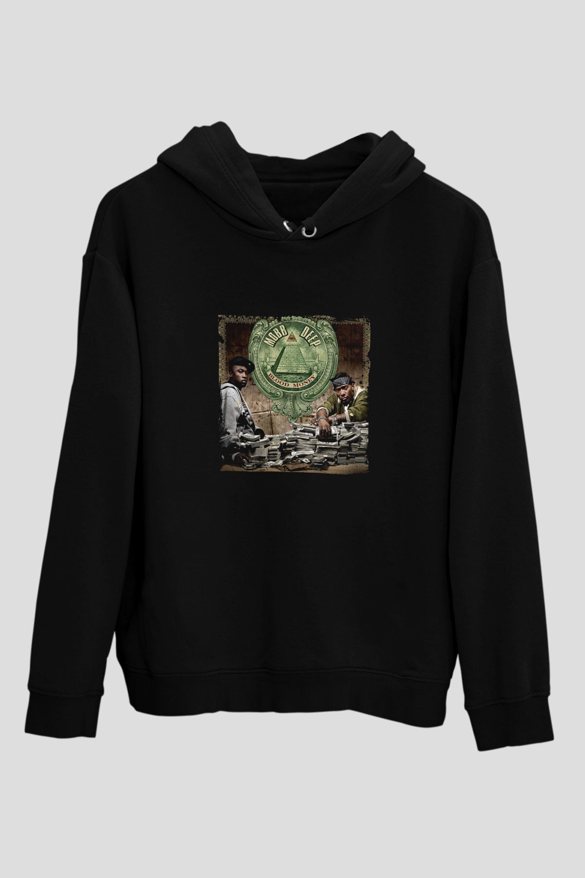 Mobb Deep Baskılı Unisex Siyah Hoodie