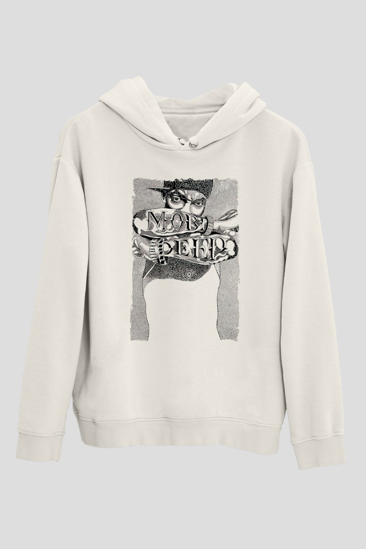 Mobb Deep Beyaz Unisex Kapüşonlu Sweatshirt