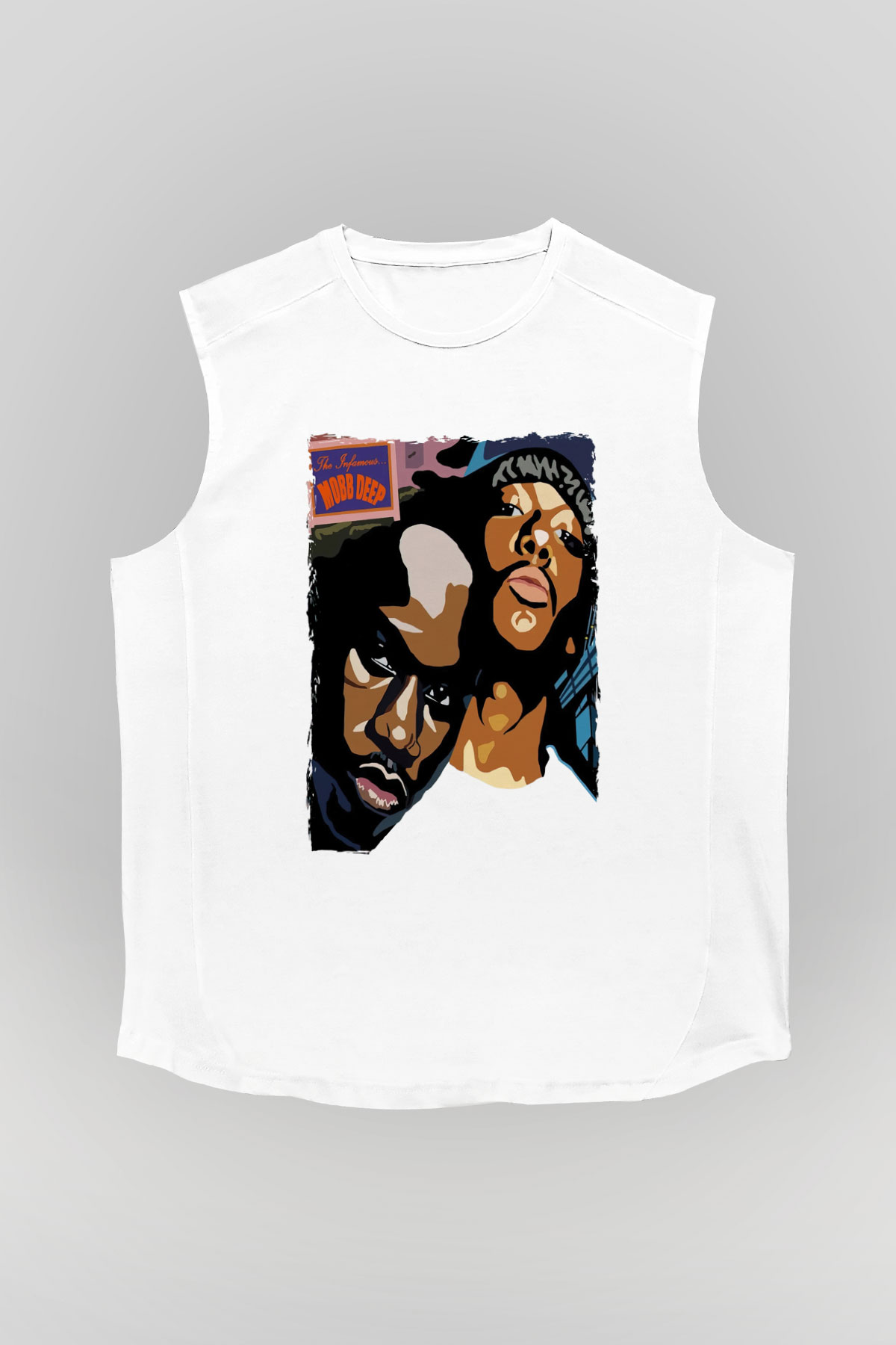 Mobb Deep Beyaz Unisex Kolsuz Tişört