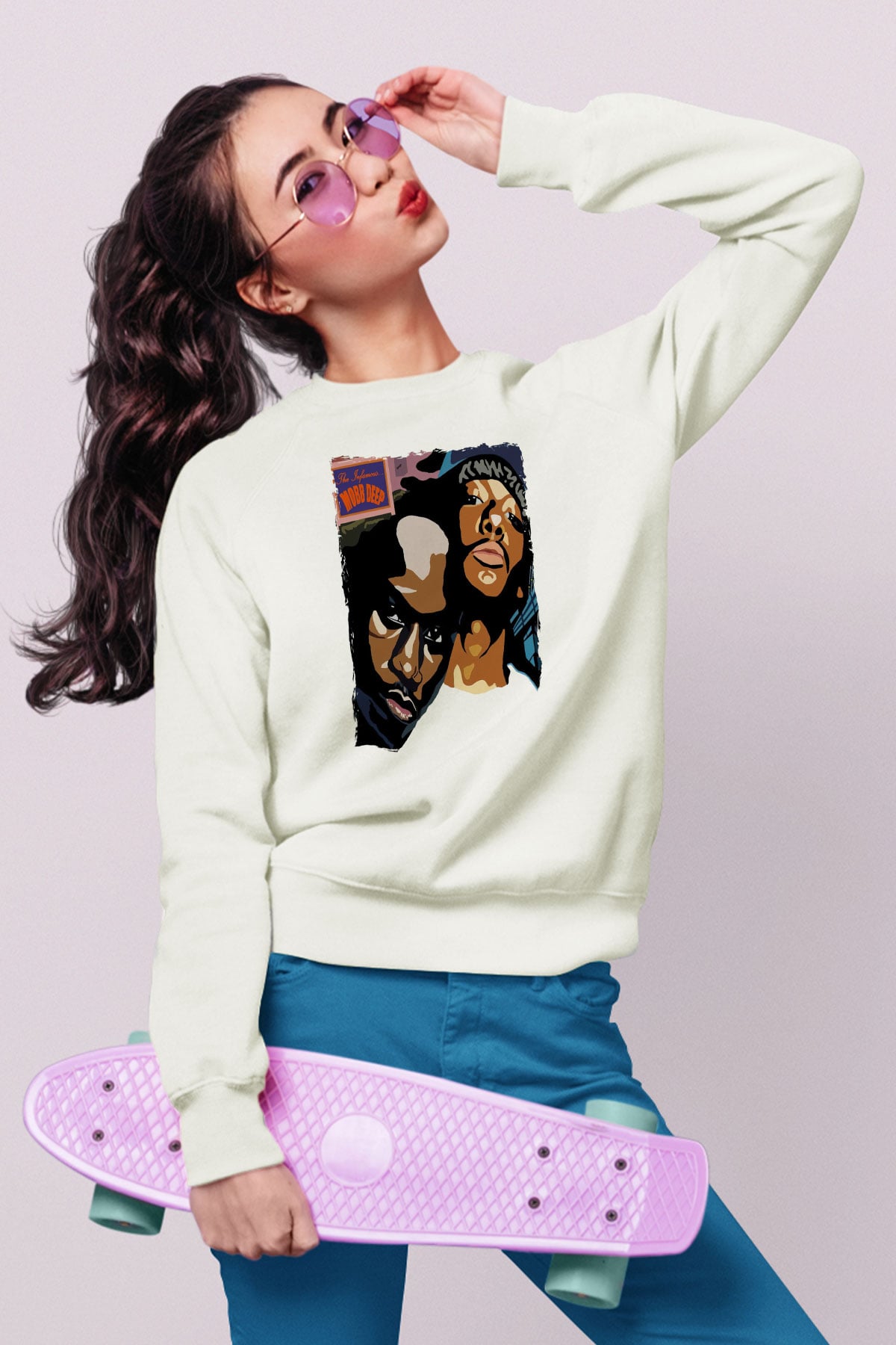 Mobb Deep Beyaz Unisex Sweatshirt